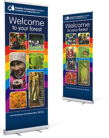 Pull up banners designed by Lunaria Ltd.